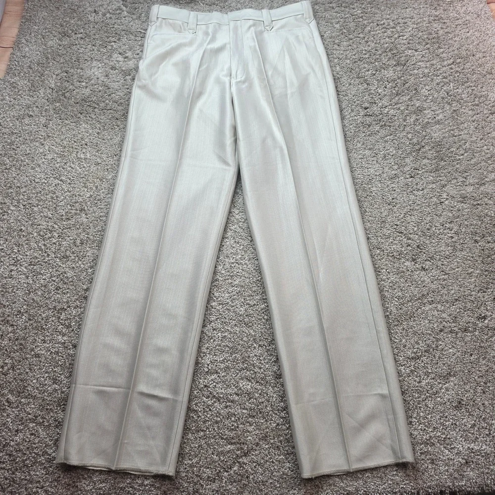 NEW Patrini Couture Dress Pants Mens 36x32 Cream Textured Western Retro Formal